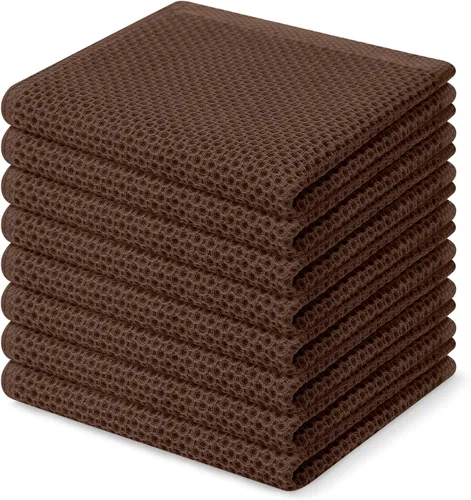 Vista 152 de Homaxy Paños de cocina de 100% algodón con tejido de gofre, ultra suaves, absorbentes, de secado rápido, 12 x 12 pulgadas, paquete de 6, amarillo