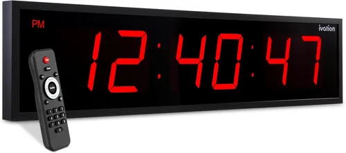 Vista 14 de Ivation Gran reloj digital LED de gran tamaño de 72 pulgadas Reloj digital grande con pantalla multifunción - cronómetro, temporizador, alarmas