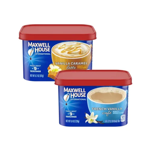 Vista 31 de Maxwell House Mezcla instantánea de bebidas estilo café, fácil de preparar, 1 recipiente, para café rápido por la mañana o merienda de la tarde