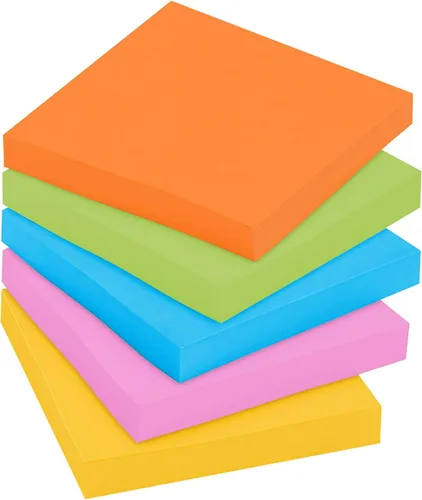 Vista 12 de Post-it Super Sticky Notes, 12 Sticky Note Pads, 3 x 3 in., Ideal for Organization in Your Dorm, Home or Office, Energy Boost Collection