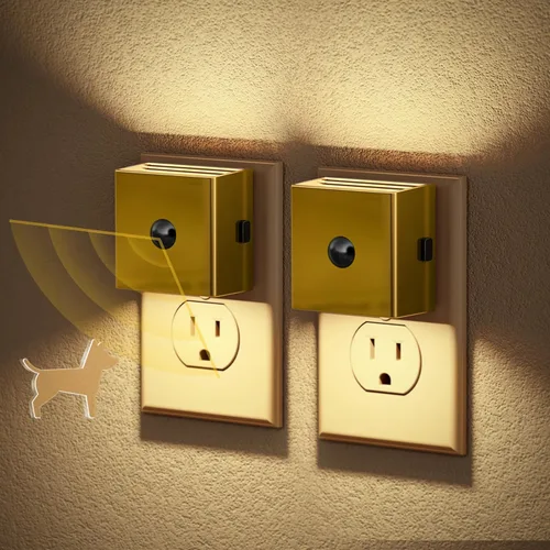 Vista 25 de JandCase Luz nocturna, luces nocturnas automáticas enchufables a la pared Ámbar-1