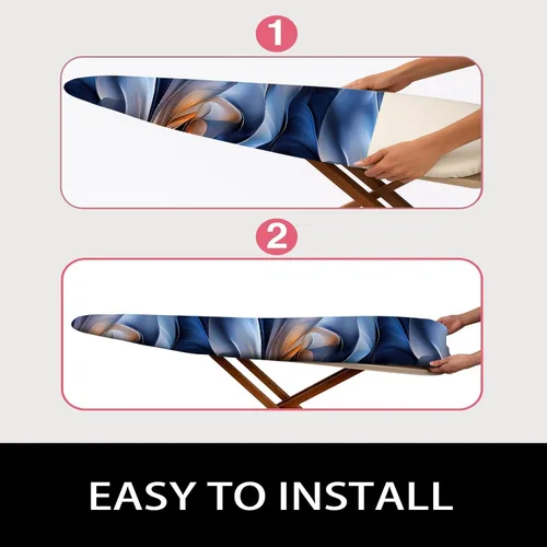 Vista 7 de Funda para tabla de planchar de 15 x 54 pulgadas, resistente al calor, borde elástico resistente, superficie antideslizante, múltiples patrones