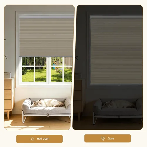 Vista 4 de Grandekor - Persianas celulares blackout sin cordón para ventana, con diseño de panal de abeja y filtro de luz