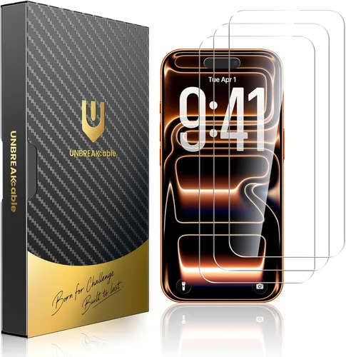 Vista 16 de UNBREAKcable Protector de pantalla para iPhone 15, caja de instalación rápida, paquete de 3 unidades de vidrio templado inastillable [dureza 9H]