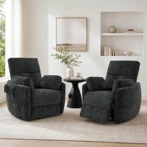 Vista 11 de Extra Wide Power Swivel Rocker Recliner Chair Nursery,Light Gray
