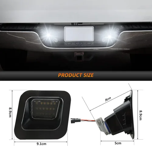 Vista 6 de Bestview Luz LED para placa de matrícula con retenedor de clip, conjunto de luces de etiqueta compatible con Dodge Ram 1500 2500 3500 2003-2018