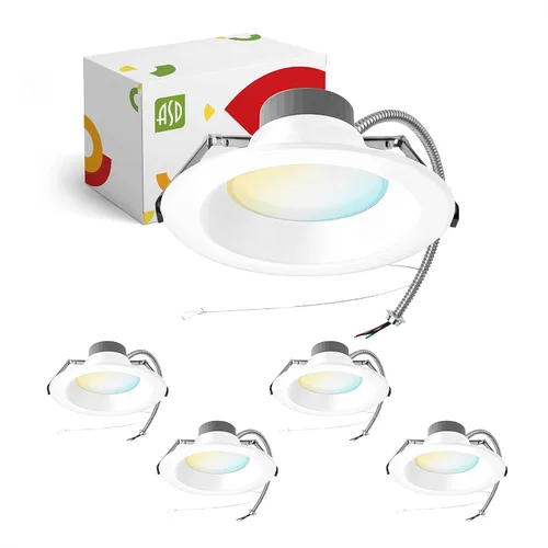 Vista 21 de ASD Downlight LED comercial sin lata de 4 pulgadas, iluminación ajustable de potencia de 7/10/13W, lámpara de techo empotrable redonda regulable, 5