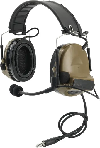 Vista 2 de Auriculares tácticos con diadema desmontable U94 PTT y adaptador de riel, para ARC, Mlok, riel del equipo Wendy, deportes de Airsoft (bronceado)