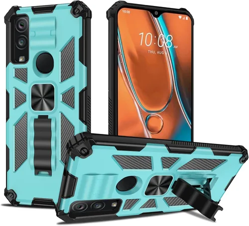 Vista 7 de Funda para AT&T Motivate Max/Cricket Ovation 3 con protector de pantalla de vidrio templado, protección de cuerpo completo [grado militar] funda