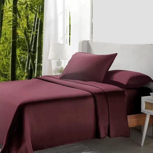 Vista 12 de California Design Den Sábanas refrescantes de seda de lujo de rayón de bambú, tamaño Queen, sábanas grises con bolsillos profundos ajustados