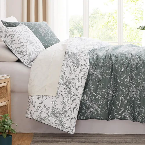 Southshore Fine Living, Inc. Juego de edredón para colchón individual, ropa de cama de calidad hotelera, colcha floral con funda de almohada a juego