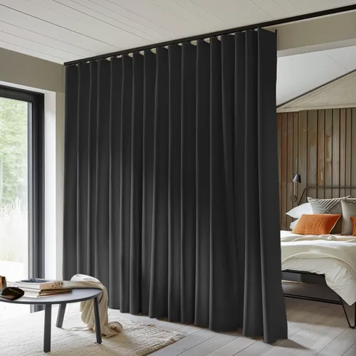 Vista 20 de MaKefeile - Cortinas divisoras de habitación, para privacidad, totalmente opacas, con aislamiento térmico y reducción de ruido, para dormitorios