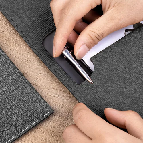 Vista 3 de VANRA Carpetas de cuero sintético para archivar documentos A4, organizador de documentos, organizador de documentos de cuero con cierre magnético