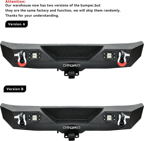 Vista 3 de [Usado] OEDRO Parachoques delantero para Jeep compatible con Jeep Wrangler JK/JL/JKU/JLU Unlimited y Gladiator JT de 2/4 puertas 2007-2025, incluye