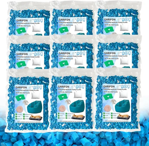 Vista 15 de Relleno para saco de boxeo de 5 libras, relleno de frijoles para almohada y puf, relleno de espuma viscoelástica triturada, relleno para saco