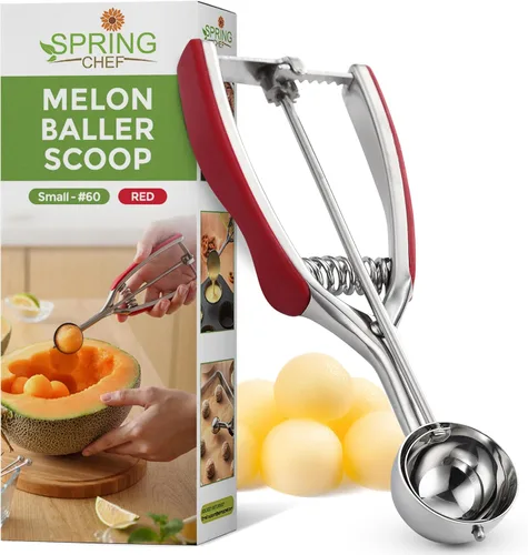 Vista 12 de Spring Chef Cuchara Extra Pequeña para Galletas, Boleador de Melón de Acero Inoxidable, Cuchara para Hornear, Gatillo con Resorte para Masa