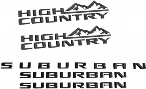 Vista 13 de Emblema Suburban OEM 2021 Letras 3D Compatible con Suburban 84910061 2019-2025 Negro Brillante
