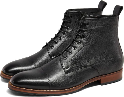 Botas chukka casuales para hombre, botas de vestir de cuero para hombre