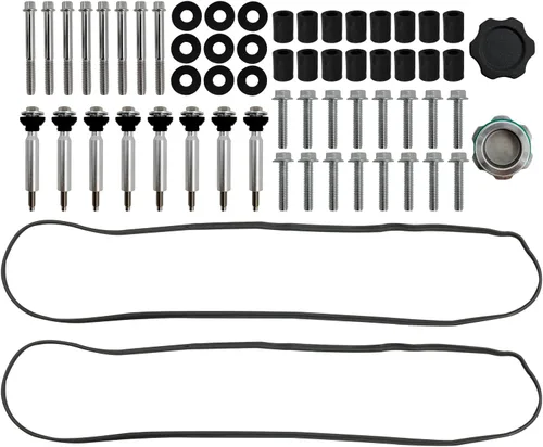 Vista 7 de Black Finned Aluminum Valve Covers w/Coil Mounts & Cover Compatible with LS1 LS2 LS3 LS6 LS7 Chevy Small Block V8 293 325 364 376 427