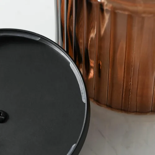 Vista 6 de KMwares Juego de 2 dispensadores de soporte Qtip de vidrio para bolas de algodón, hisopo, almohadillas redondas, palillos de hilo dental con tapa