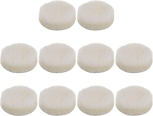 HARFINGTON 10 almohadillas de pulido de lana, almohadilla de pulido de 3 pulgadas, almohadillas de pulido automático de lana para pulir de lana,