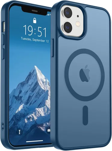 Vista 146 de SUPFINE - Funda magnética para iPhone 14 Pro Max (compatible con MagSafe), (protección contra caídas de grado militar de 10 pies), delgada, Negro