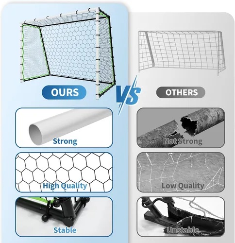 Vista 4 de 7x5 FT Soccer Rebounder Net Goals, 5-in-1 Steel Frame Rebound Goal Trainer for Passing, Control and Shooting, High-Strength Net, All Ages