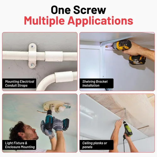 Vista 7 de #10 Tornillo de metal a madera con cabeza de panqueque chapado en zinc (paquete de 250) (1 pulgada)