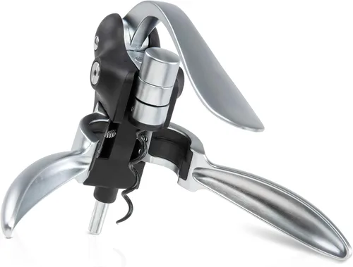 Vista 8 de Ivation Abrebotellas de vino Sacacorchos manual de mano con bomba de palanca ergonómica, diseño vertical de pie, agarre suave de cuello