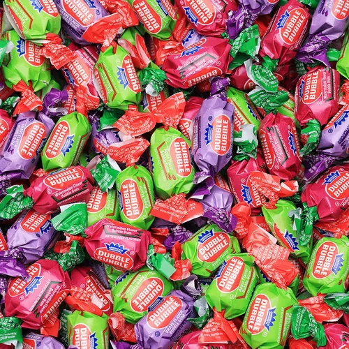 Vista 10 de Bolas de chicle de algodón de azúcar, bolas de goma de mascar grandes de 0.91 pulgadas, bolsa resellable de 1.7 libras, colores rosa pastel y azul