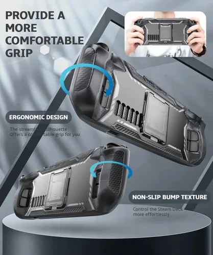 Vista 6 de Mumba Serie Blade Funda para cubierta de vapor, cubierta de vapor OLED con soporte, agarre de poliuretano termoplástico, accesorios de cubierta