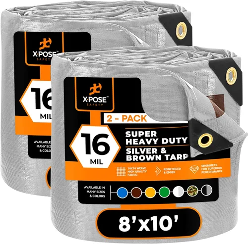 Vista 47 de Xpose Safety - Lona protectora de polietileno de 4 x 20 pies, 16 mil o 0.4mm de grosor, resistente y reforzada para evitar desgarros, resistente a