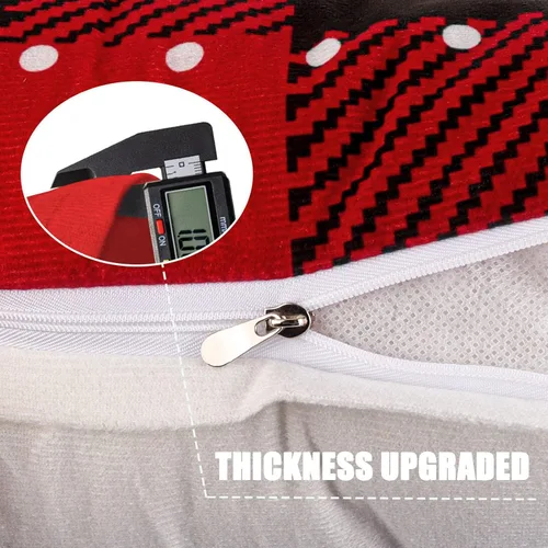 Vista 3 de Juego de 4 fundas de almohada navideñas de 18 x 18 pulgadas, fundas de almohada de invierno, fundas de almohada navideñas a cuadros, almohadas