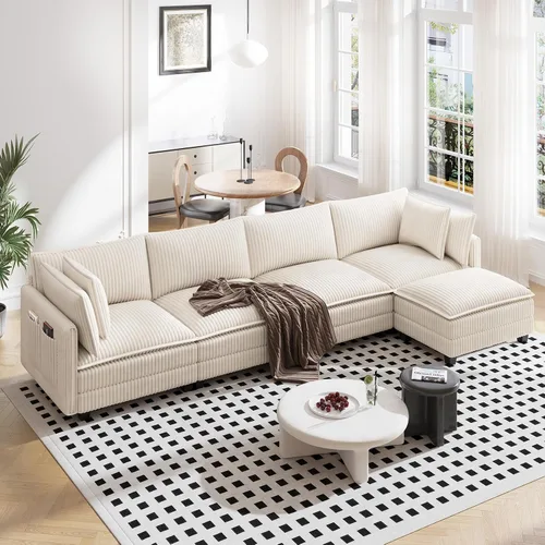 Vista 32 de Vesgantti 74" Cloud Couch for Living Room, 2 Seaters Deep Seat Sectional Modular Sofa, Double Cushion Corduroy Small Sofas Living Room Couches for