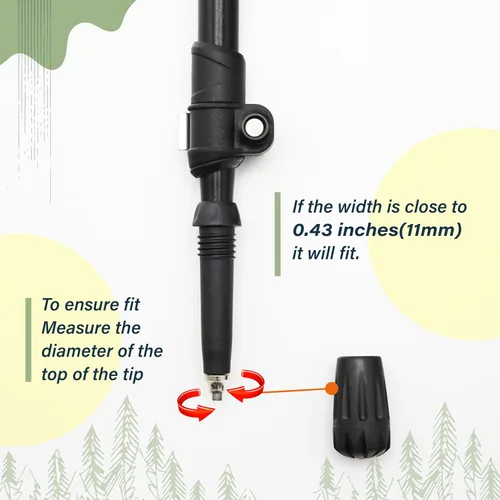 Vista 4 de TREKOLOGY Trekking Pole Tips - Walking Sticks Replacement Tip Protectors - 11mm Hole Diameter - Fit Most Standard Hiking Poles