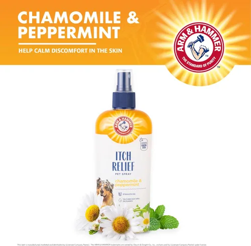 Vista 3 de Arm & Hammer Spray para aliviar la picazón para perros - Alivio de la picazón del perro con bicarbonato de sodio aroma a manzanilla y menta