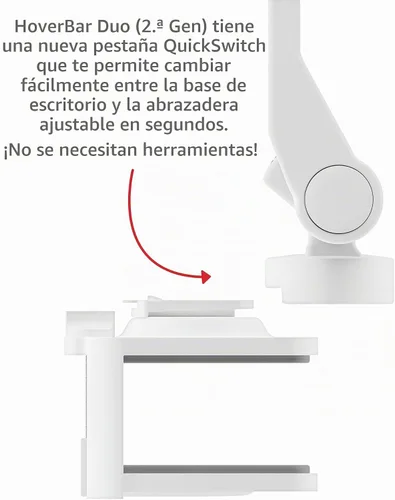 Vista 4 de Twelve South HoverBar Duo Soporte para iPad (2.ª generación) - Soporte ajustable para tablet de escritorio con base pesada y fijación de abrazadera