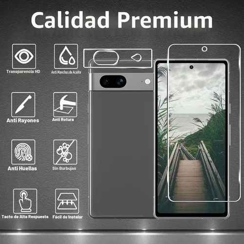 Vista 2 de Paquete de 3+3 protectores de pantalla para Google Pixel 7 + protector