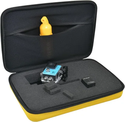 Vista 3 de Bolsa de transporte grande con espuma personalizable para almacenamiento y protección de accesorios de cámara deportiva SJCAM Monopole, Yi 4K, LCD