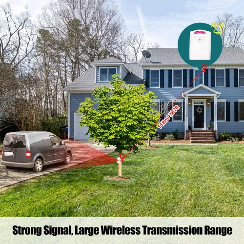 Vista 4 de Alarma de entrada inalámbrica multifuncional IR sensor de movimiento alarma timbre 1 receptor 2 transmisores para uso en el hogar al aire libre