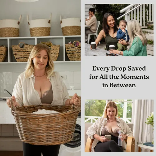 Vista 5 de HAAKAA Shell - Extractor de leche manual manos libres, silicona de grado médico, compacto, portátil y discreto, válvula a prueba de fugas, 2.5