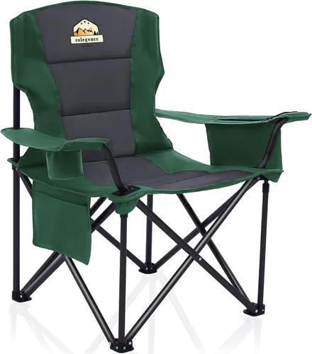 Vista 12 de Colegence Sillas de Camping Plegables de Tamaño Grande - Soporte de 450 LBS Silla de Campamento de Servicio Pesado con Cojín Acolchado, Sillas