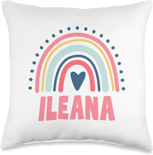 Idea Regalo Personalizzata con Nome Gifts Idea Ileana Name Custom Woman Myth Legend Pink Birthday Party Throw Pillow, 16x16, Multicolor