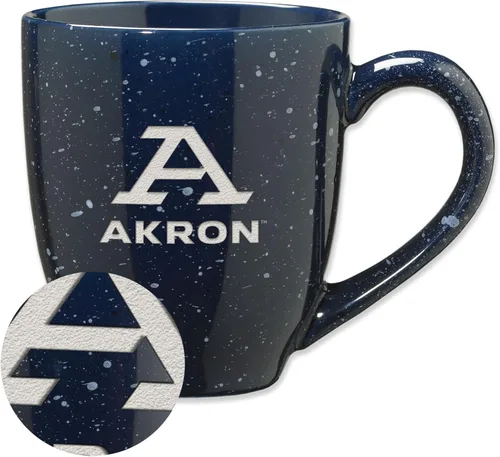 Vista 16 de Rico Industries NCAA Saint Joseph's (PA) Hawks Logo Principal Color Marrón 16 oz Logotipo del Equipo de Color Láser Grabado en Cerámica Moteada Taza