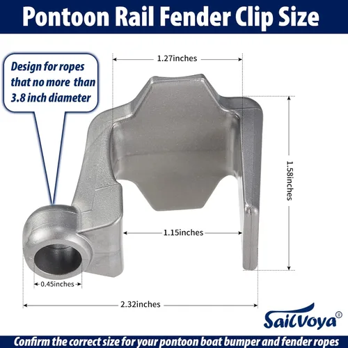 Vista 6 de Clips para parachoques de barco, pinzas para guardabarros de barco pontón para acoplamiento, perchas/ajustadores/clips para guardabarros de pontón