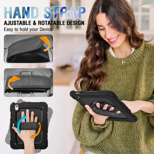 Vista 4 de Herize Funda compatible con iPad Air de 11 pulgadas 2025/2024 con protector de pantalla y soporte para bolígrafo, funda para iPad Air de 7ª/6ª