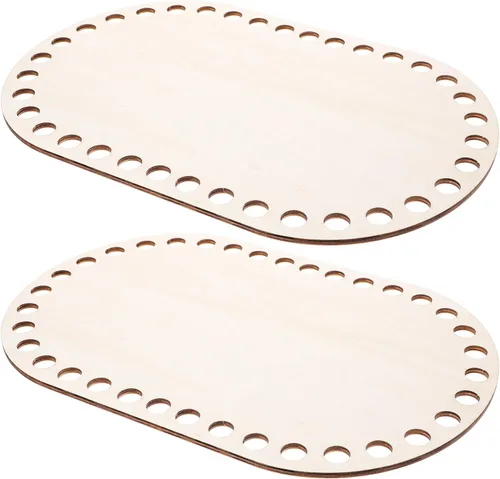 EXCEART 2 piezas de fondo natural preperforado de ganchillo de madera para manualidades y suaves para proyectos de ganchillo y tejido para bolsas