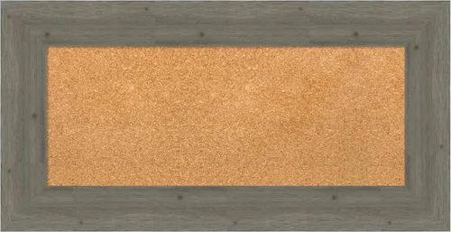Vista 24 de Amanti Art Natural Cork Board for Wall, 18x24 Vision Board with Grey Wood Frame, Small Corkboard Office Decor for Home Organization, Country Rustic