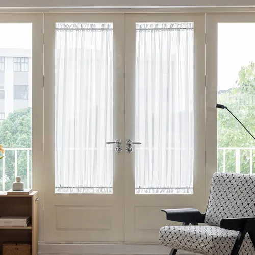 Vista 17 de Aquazolax - Cortinas transparentes para puerta y ventana gris - Cortinas con bolsillo para barra de 25 x 40 pulgadas para puertas de cristal