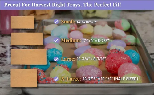 Vista 4 de Paquete de 200 unidades de papel pergamino para secadora de congelación derecha de cosecha (S - pequeño)